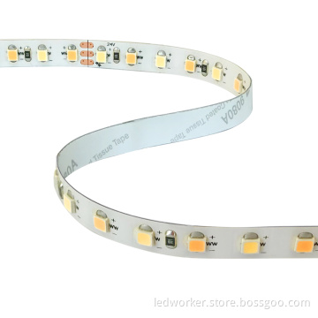 Bicolor Dual White LED Strip 2700-6500K CCT 2835LED Two Color LED Strip Light
